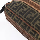 FENDI Zucca Canvas Shoulder Bag Brown Black Auth 202768-9