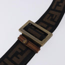 FENDI Zucca Canvas Shoulder Bag Brown Black Auth 202768-16