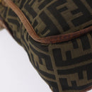 FENDI Zucca Canvas Shoulder Bag Brown Black Auth 202768-18