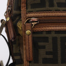 FENDI Zucca Canvas Shoulder Bag Brown Black Auth 202768-23