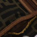 FENDI Zucca Canvas Shoulder Bag Brown Black Auth 202768-5