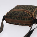 FENDI Zucca Canvas Shoulder Bag Brown Black Auth 202768-14