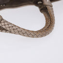 Salvatore Ferragamo Hand Bag Nylon 2way Beige Silver Auth 202769-11
