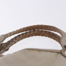 Salvatore Ferragamo Hand Bag Nylon 2way Beige Silver Auth 202769-12