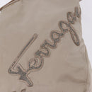 Salvatore Ferragamo Hand Bag Nylon 2way Beige Silver Auth 202769-21