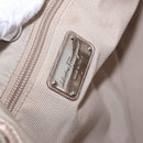 Salvatore Ferragamo Hand Bag Nylon 2way Beige Silver Auth 202769-24