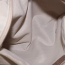 Salvatore Ferragamo Hand Bag Nylon 2way Beige Silver Auth 202769-31