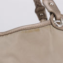 Salvatore Ferragamo Hand Bag Nylon 2way Beige Silver Auth 202769-4