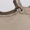 Salvatore Ferragamo Hand Bag Nylon 2way Beige Silver Auth 202769-6