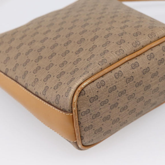 GUCCI Micro GG Supreme Shoulder Bag PVC Beige Gold Auth 202771