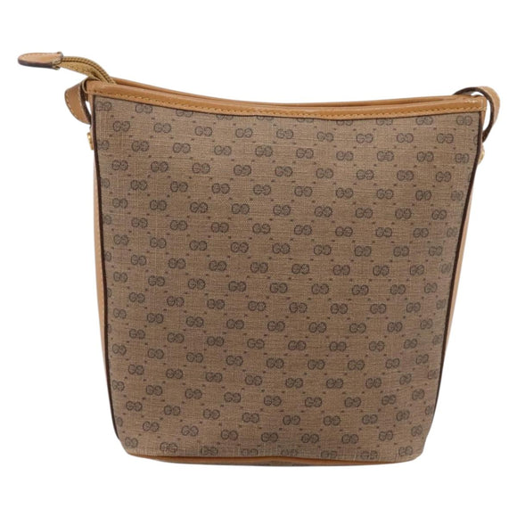 GUCCI Micro GG Supreme Shoulder Bag PVC Beige Gold Auth 202771