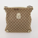 GUCCI GG Canvas Shoulder Bag Nylon 2 Set Beige Black Auth 202774-11