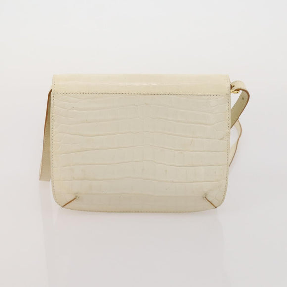 Salvatore Ferragamo Shoulder Bag Leather Canvas 3 Set Orange White Auth 202776