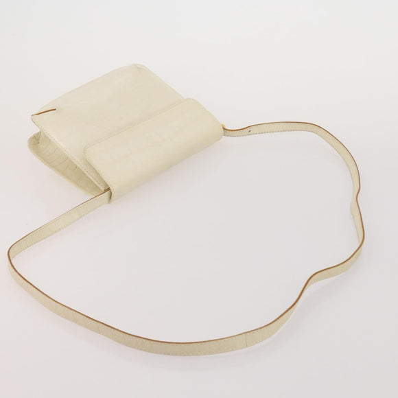 Salvatore Ferragamo Shoulder Bag Leather Canvas 3 Set Orange White Auth 202776