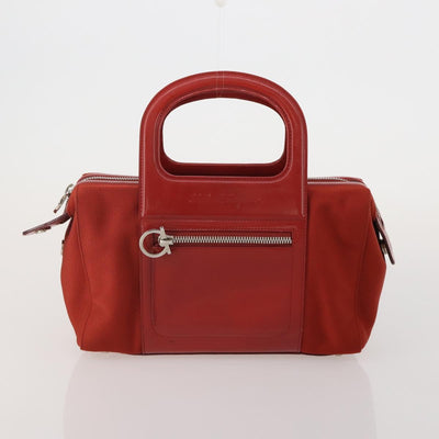 Salvatore Ferragamo Shoulder Bag Leather Canvas 3 Set Orange White Auth 202776 - 0