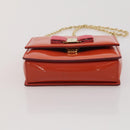 Salvatore Ferragamo Shoulder Bag Leather Canvas 3 Set Orange White Auth 202776-21