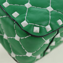 VALENTINO Rockstuds Chain Shoulder Bag Leather Green White Auth 202800V-17