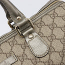 GUCCI GG Supreme Boston Bag PVC Beige Gold Tone 189895 Auth 202805V-18