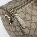GUCCI GG Supreme Boston Bag PVC Beige Gold Tone 189895 Auth 202805V-20