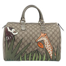 GUCCI GG Supreme Boston Bag PVC Beige Gold Tone 189895 Auth 202805V-2