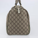 GUCCI GG Supreme Boston Bag PVC Beige Gold Tone 189895 Auth 202805V-3