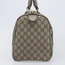 GUCCI GG Supreme Boston Bag PVC Beige Gold Tone 189895 Auth 202805V-4