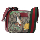 GUCCI GG Supreme Shoulder Bag PVC Beige Silver 450948 Auth 202809SAV-1