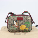 GUCCI GG Supreme Shoulder Bag PVC Beige Silver 450948 Auth 202809SAV-26