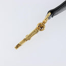 GUCCI Shoulder Strap Leather Purple Black Auth 202818V-9