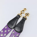 GUCCI Shoulder Strap Leather Purple Black Auth 202818V-6