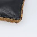 LOEWE Hand Bag Harako leather Brown Black Auth 202820-12