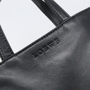 LOEWE Hand Bag Harako leather Brown Black Auth 202820-14