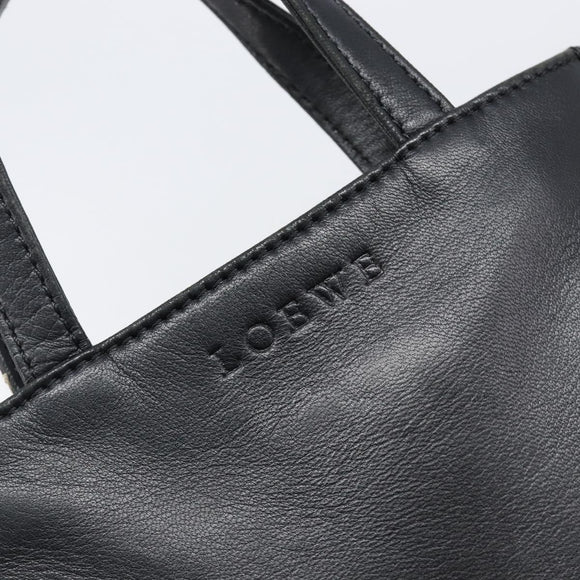 LOEWE Hand Bag Harako leather Brown Black Auth 202820