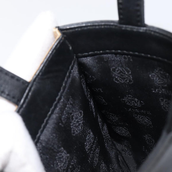 LOEWE Hand Bag Harako leather Brown Black Auth 202820