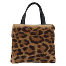LOEWE Hand Bag Harako leather Brown Black Auth 202820-2