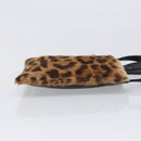 LOEWE Hand Bag Harako leather Brown Black Auth 202820-4