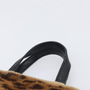 LOEWE Hand Bag Harako leather Brown Black Auth 202820-8