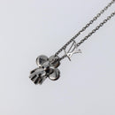 LOUIS VUITTON Pendant Vivienne Necklace Metal Black Silver M00831 Auth 202825M-13