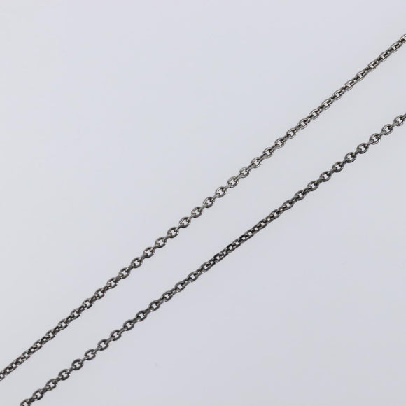 LOUIS VUITTON Pendant Vivienne Necklace Metal Black Silver M00831 Auth 202825M