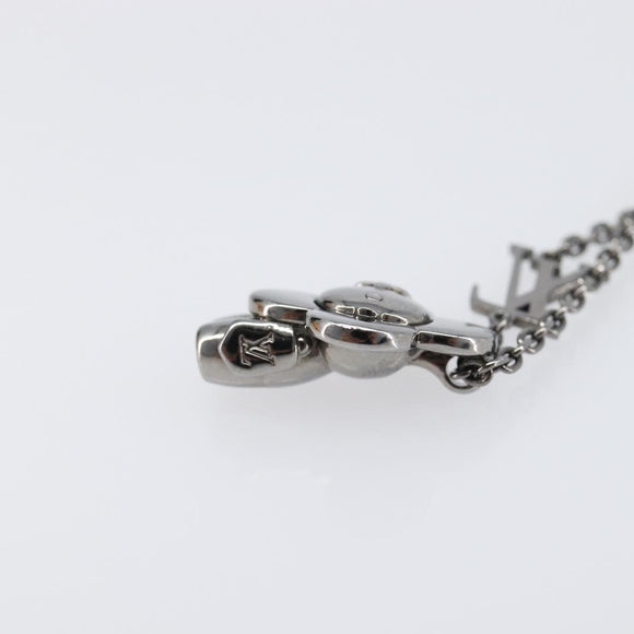 LOUIS VUITTON Pendant Vivienne Necklace Metal Black Silver M00831 Auth 202825M