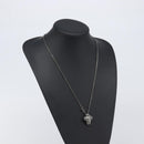 LOUIS VUITTON Pendant Vivienne Necklace Metal Black Silver M00831 Auth 202825M-22