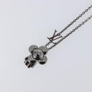 LOUIS VUITTON Pendant Vivienne Necklace Metal Black Silver M00831 Auth 202825M-3