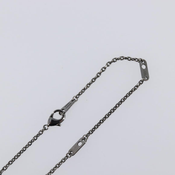 LOUIS VUITTON Pendant Vivienne Necklace Metal Black Silver M00831 Auth 202825M