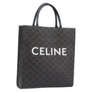 CELINE Macadam Vertical Cabas Hand Bag PVC Leather Brown Gold Tone Auth 202827A-1