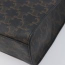 CELINE Macadam Vertical Cabas Hand Bag PVC Leather Brown Gold Tone Auth 202827A-10