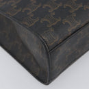 CELINE Macadam Vertical Cabas Hand Bag PVC Leather Brown Gold Tone Auth 202827A-11