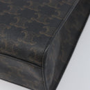 CELINE Macadam Vertical Cabas Hand Bag PVC Leather Brown Gold Tone Auth 202827A-12