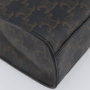 CELINE Macadam Vertical Cabas Hand Bag PVC Leather Brown Gold Tone Auth 202827A-13