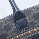 CELINE Macadam Vertical Cabas Hand Bag PVC Leather Brown Gold Tone Auth 202827A-14
