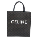CELINE Macadam Vertical Cabas Hand Bag PVC Leather Brown Gold Tone Auth 202827A-2